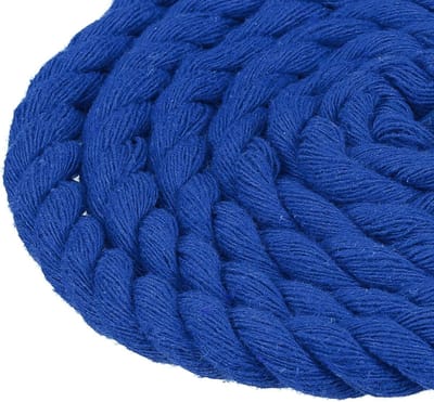 Cosensi - Katoenen touw 8 mm x 10 m voor macramé plantenhouders (saffier)
