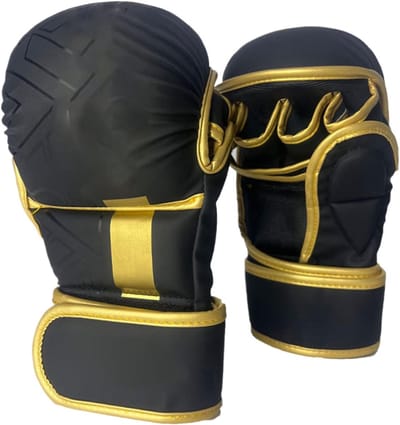 Bokshandschoenen Heren - Sparring Handschoenen - Fitness Training - Geavanceerde Knokkelbescherming - Ongeveer 22x12cm - Zwart Goud