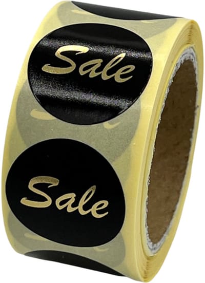 Sale reclamesticker op rol - 250 Stuks - 25mm - promotie sticker