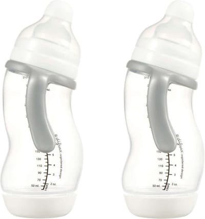 Difrax Papfles XL 310 ml Wide - S-fles - Anti-Colic - 9+ maanden - Wit - 2 stuks