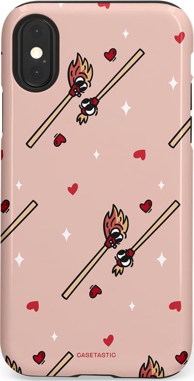 Casetastic Hoesje Geschikt voor Apple iPhone X/Xs - Stijlvolle Beschermende Duo-layer Case - Vurige liefde