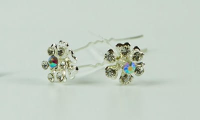 Haarpinnen bloem met strass
