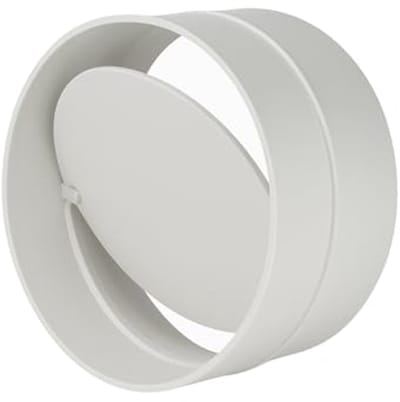 Connector met terugslagklep voor ventilatiesystemen - Verbindingsstuk voor ronde ventilatiebuizen met diameter 100 mm