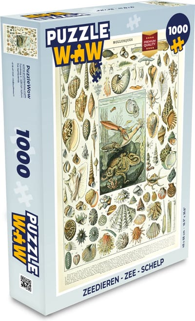 Puzzel Zeedieren - Schelp - Vintage - Zee - Adolphe Millot - Legpuzzel - Puzzel 1000 stukjes volwassenen