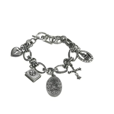 Behave - Bedelarmband vintage stijl - religieuze symboliek - 14.5 cm