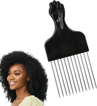 Afro haarkam metalen krultang voor natuurlijke krullen en afro styling