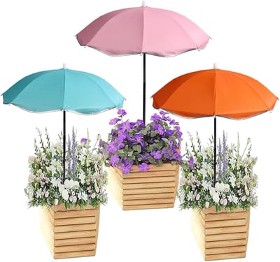3 Tuinparaplu's voor Buitenplanten, 60 cm Diameter in 3 Kleuren - Bescherming en Schaduw voor Bloemen, Groenten en Fruit in de Tuin