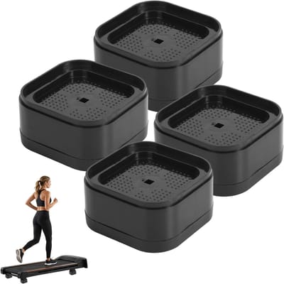 SnelShoppen - 4 Stuks Treadmill Riser Incline Boosters - Stapelbare Plastic Hellingsverhogers voor Thuis en Gym - Zwart - Ideaal voor Trainen en Fitne