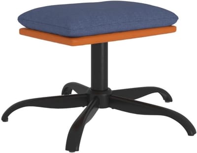 Voetenbank - Poef Krukje - Ontspannen Zitten - Stabiel Frame - 60x60x36 cm - Blauw Bruin