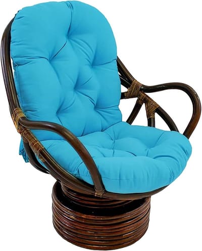 Opvouwbare loungestoel voor buiten, schommelstoel, patio loungestoel, draaibare rotan schommelstoel kussen vervangend kussen - zacht en duurzaam schommelkussen voor binnenshuis voor ultiem comfort en