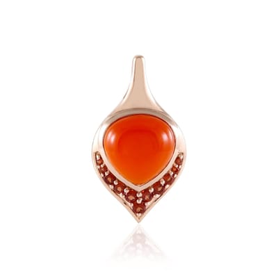 Cavill - Zilveren hanger 925 Sterling Zilver roséverguld - 6,75 ct Carneool peervormig - 7,24 ct Mozambique Granaten - Luxe