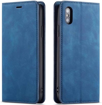 Geschikt voor Apple iPhone XS Max Bookcase | Blauw | Pasjeshouder | Portemonnee hoesje