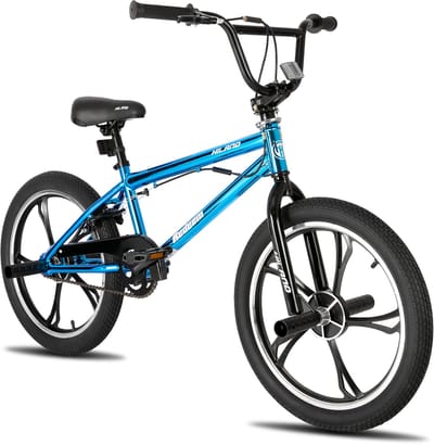 Hiland 20 Inch Freestyle BMX Fiets - 5 Spaken (Mag Wheels) - 360 Graden Rotor - Inclusief 4 Pegs - Jongens & Meisjes (meer dan 7) - Geschikt voor buitenactiviteiten in de lente