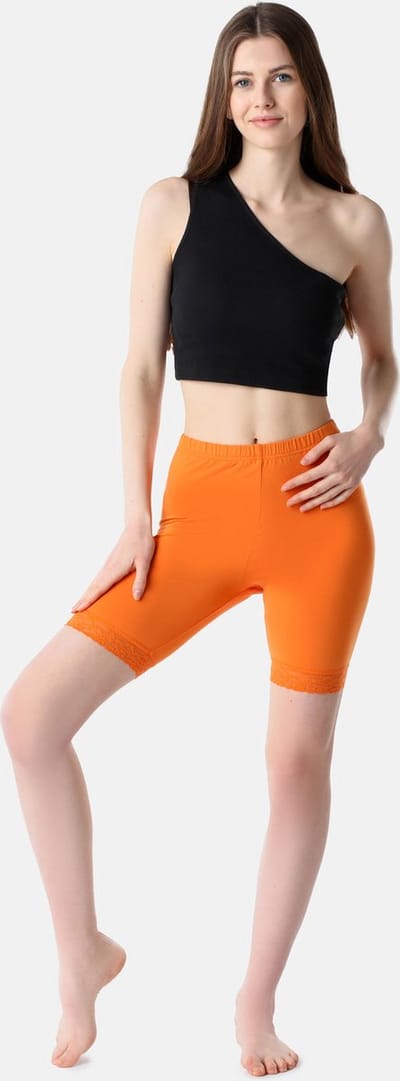 Bellivalini BLV-BLV50-216-LE Dames Leggings - Sport - Vrijetijdsbroek - Kort - Viscose - Sporbroek - Yogabroek - Oranje - XXL
