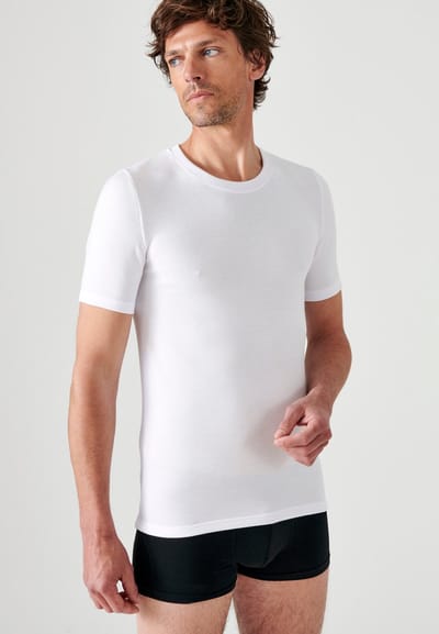 Damart - Dubbelzijdig T-shirt met ronde hals Thermolactyl - Heren - Wit - (86-93) S