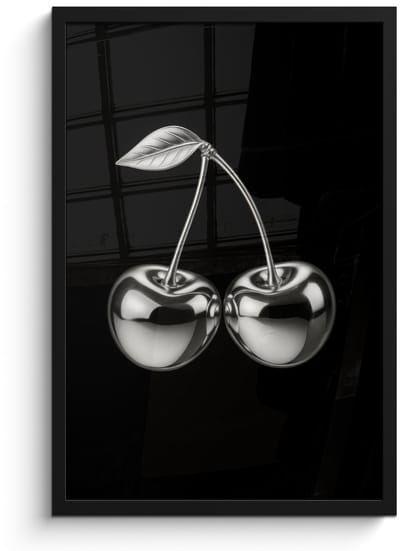 Poster in lijst - Fotolijst 40x60 cm - Posters - Kers - Luxueus - Metallic - Posterlijst zwart - Decoratie - Wanddecoratie woonkamer - Muurdecoratie slaapkamer