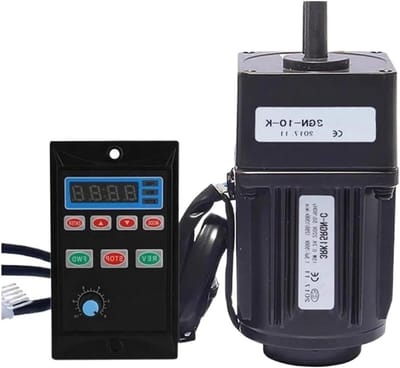 Elektromotor met Transmissie - Verstelbare Snelheid - Precisie Aansturing - Variabele Snelheidsregelaar - 15 Watt - Zwart