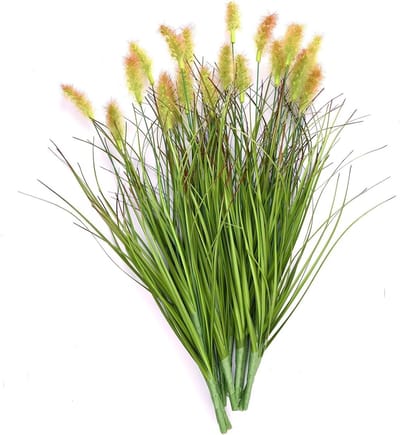 Natuurlijke Uiterlijk Kunstgras Bundels voor Buiten en Binnen - 35 cm Decoratieve Planten voor Tuin, Balkon en Kantoor
