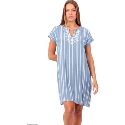 Korte Jurk Admas Zomerjurk met slipe mouwen Gold Sea