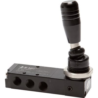 5/3 G1/8'' Centrum Gesloten Handbediend Hefboom Ventiel 0-8bar/0-112psi E.MC
