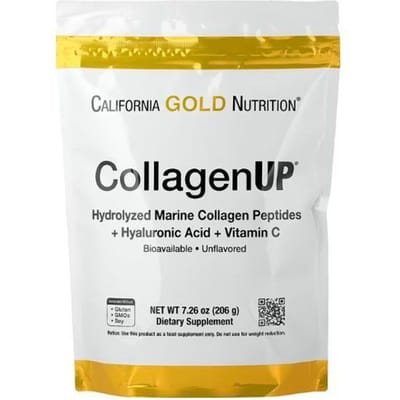 Marine collageensupplement - California Gold Nutrition - Gehydrolyseerd - Hyaluronzuur - Vitamine C - 206g