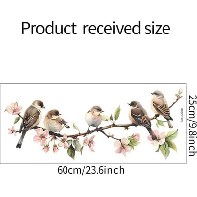 PVC Decoratieve Bloemen Vogels Sticker Statische Raamdecoratie Vinyl Kunst Lentebloemen Glazen Muursticker voor Thuis Badkamerdecoratie