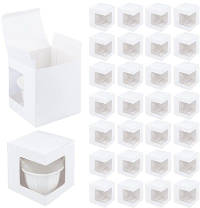 Dailygoods- Geschenkdozen 36Pcs - Koffiedozen - Verpakking voor Mokken 11oz/12oz/15oz - Transparante Wijnglas Dozen - DIY Ambachten - Verpakkingsesthetiek - Verpakkingsdozen