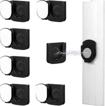 Allecto Plus - Magnetische afstandsbedieninghouders zwart - Wandmontage - Zelfklevende achterkant - Muurhouder - Thuis en kantoor - Set van 6 stuks