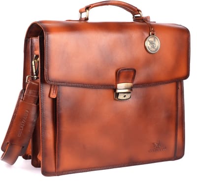 DE LAMASSU® (Axel) Leren Aktetas 17 Inch – Trolleyband – Luxe Business Laptoptas Unisex – Geschenkverpakking