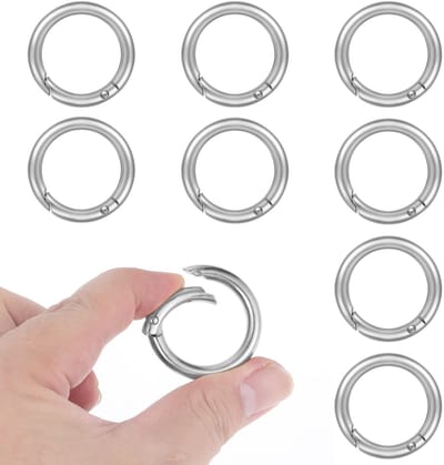 Dailygoody - Metalen Veer O-ringen - Sleutelhanger Ringen - Ronde Kleine Karabijnhaak Clip - 1 Inch - Voor Autosleutels - Mini Sleutelhangers - Unisek