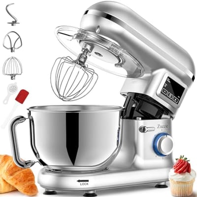 Keukenmachine 1500 W - Multifunctionele Keukenrobot met 5,5 l en LCD-display - Kneedmachine met 6 snelheden
