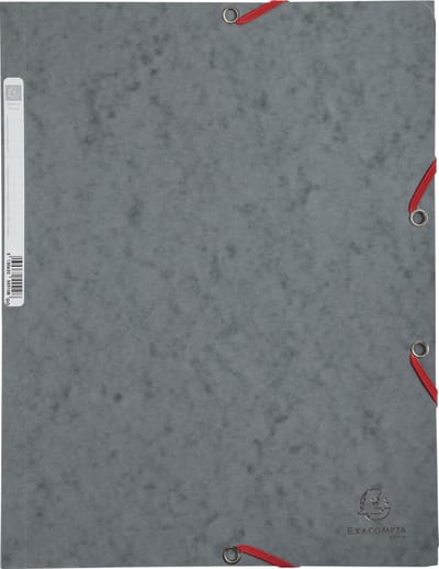 Exacompta 25x Elastomap 3 kleppen in glanskarton 400g/m2 - A4 - Grijs - 55511E