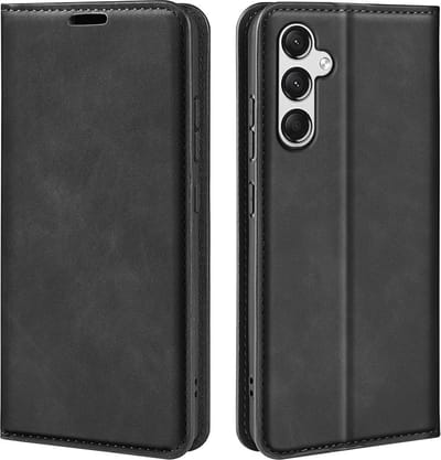 MobyDefend Hoesje - Geschikt voor Samsung Galaxy A25 - Luxe Wallet Bookcase (Magnetische Sluiting) - Zwart