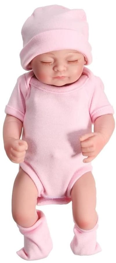 Mmgoqqt - 1 Stuk - Realistisch - Zacht - Handgemaakt - Reborn Baby Pop - Licht Roze - Std-28Cm - Weich Und Realistische Textur