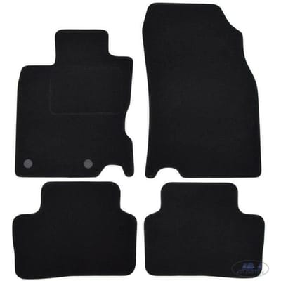 Tapis De Sol Noir Velours - J&J AUTOMOTIVE - Nissan Qashqai J11 - Sur Mesure - Antidérapant - Imperméable noir