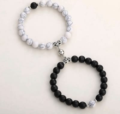 Akyol - kralen armband - magneet armband - koppel armband - vriendschaps armband - vriendinnen armband - cadeau voor haar - - armband - koppel - relatie armband - armband voor koppels - cadeau - armband best friends - bff - vriendenarmband