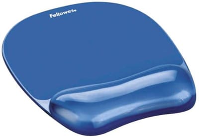 Fellowes Crystal Gel - muismat polssteun - voor bureau - met gel - blauw