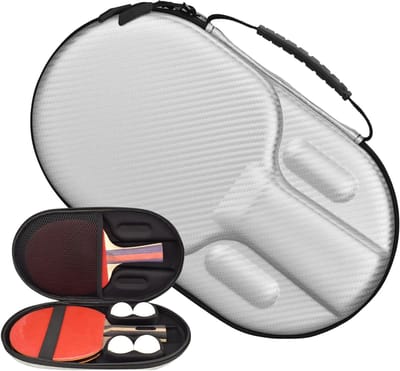 Tafeltennis Racket Case - Paddle Opbergtas - Sportuitrusting Vervoeren - Ruimte voor Twee - 31x18x6 cm - Zilver