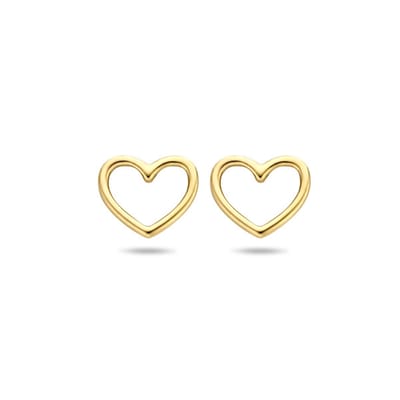 14K Geelgouden oorknoppen hart - 4020685
