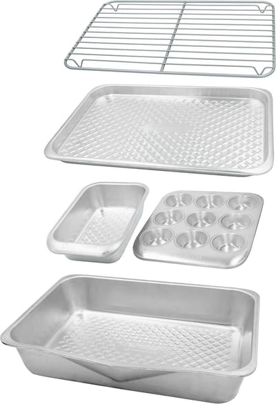5-delige Stapelbare Bakvormenset van Gerecycled Aluminium
