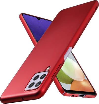Cadorabo Hoesje geschikt voor Samsung Galaxy A22 4G / M22 / M32 4G in METAAL ROOD - Hard Case Cover beschermhoes in metaal look tegen krassen en stoten