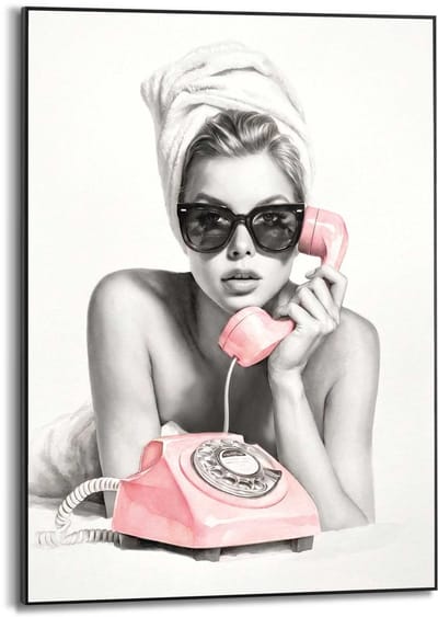 Schilderij Vintage Telefoon - 70 x 50 - Hout - REINDERS