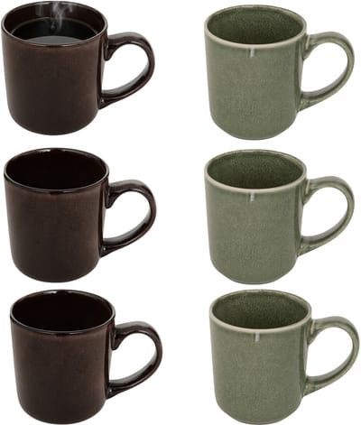 Secret de gourmet Koffiemok - groen/bruin - keramiek - 420 ml - beker
