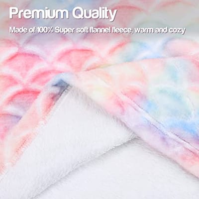 Mermaiddeken voor Kinderen - Cozy Cuddle Blanket, Perfect voor Sofa en Buiten, Fleece, 155 x 51 cm