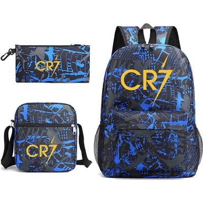 3 pièces Nouveau Sac à Dos CR7 Sacs Scolaires Pour Garçons Filles Adolescents Ordinateur Portable Mochilas Sacs à Bandoulière 15.6 inch