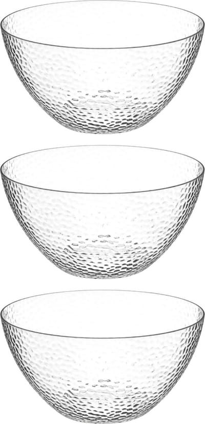 Secret de Gourmet Slakom/serveer schaal - 3x - kunststof - transparant - 25 cm