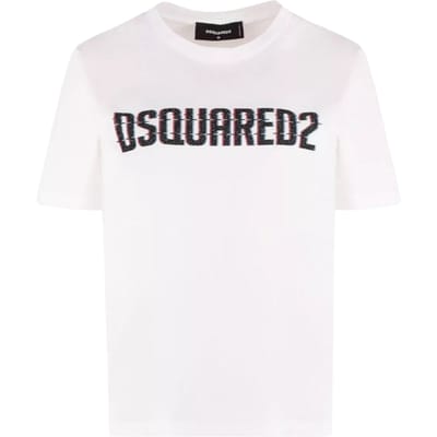 Dsquared2 T-shirt Met Logo-opdruk En Ronde Hals, Wit