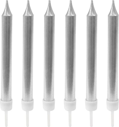 HOBI - 10 zilverkleurige kaarsjes
