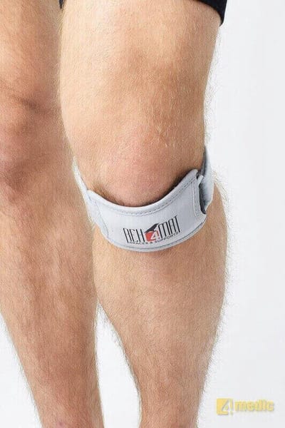 Reh4Mat Patellabrace knie – Patellabandje - Ondersteuning knieschijf - Jumpers knee - Patellapeesklachten - Grijs - One Size