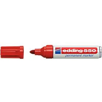 edding 550 permanent marker, Ronde punt 3-4 mm, rood, 10 stuks